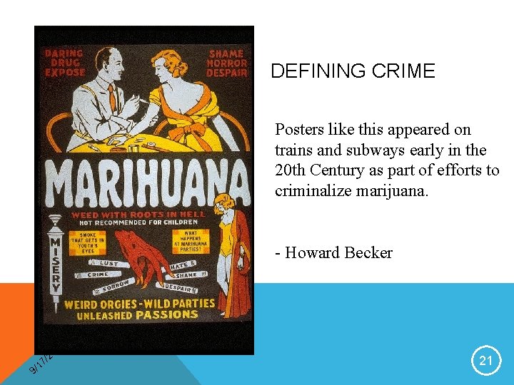 DEFINING CRIME Posters like this appeared on trains and subways early in the 20