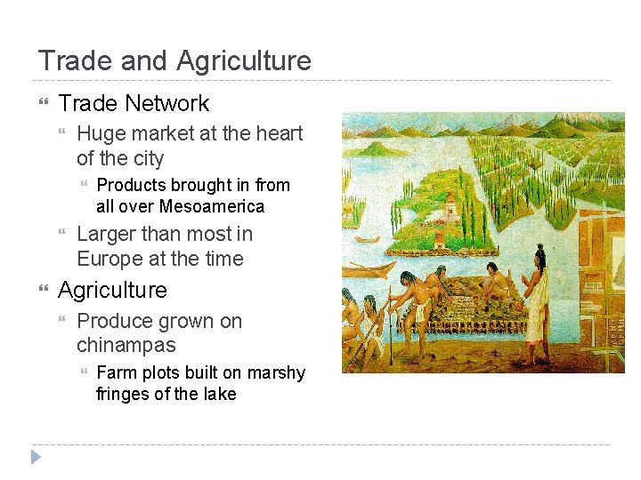 Trade and Agriculture Trade Network Huge market at the heart of the city Products