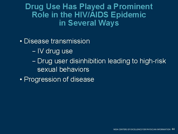 Drug Use Has Played a Prominent Role in the HIV/AIDS Epidemic in Several Ways