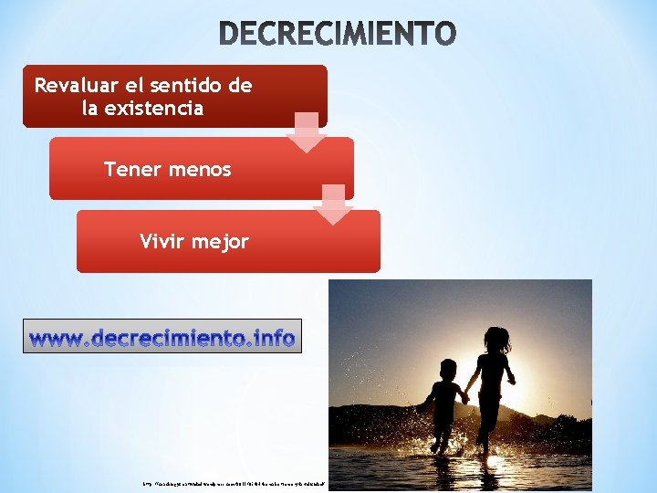 Revaluar el sentido de la existencia Tener menos Vivir mejor http: //coachingycreatividad. wordpress. com/2011/05/04/bernabe-tierno-y-la-felicidad/