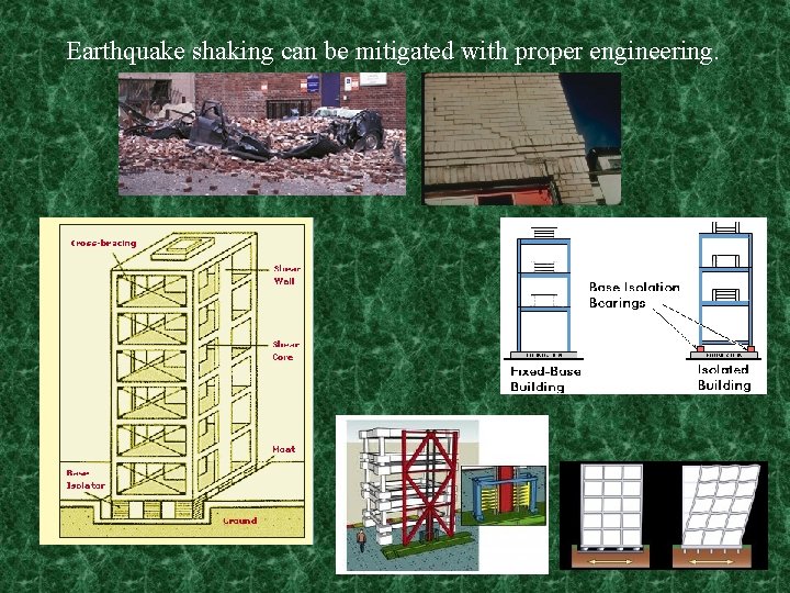 Earthquake shaking can be mitigated with proper engineering. 