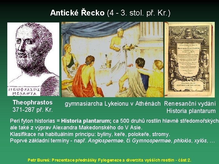 Antické Řecko (4 - 3. stol. př. Kr. ) Theophrastos 371 -287 př. Kr.