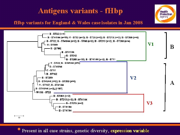 Antigens variants - f. Hbp variants for England & Wales case isolates in Jan