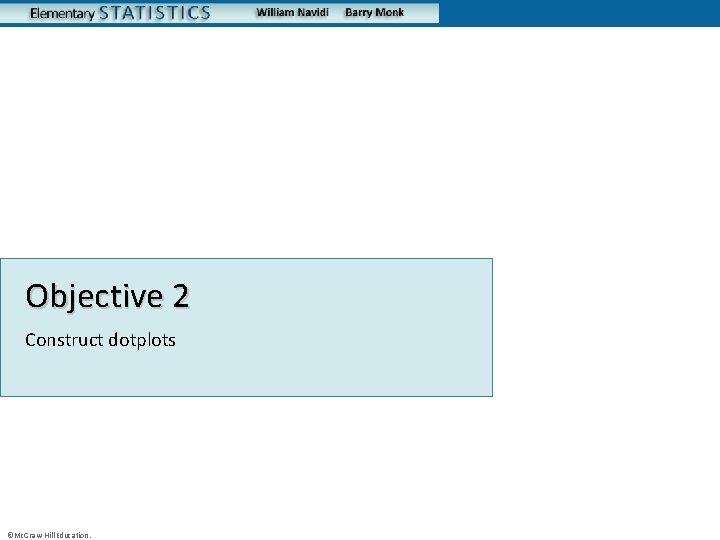 Objective 2 Construct dotplots ©Mc. Graw-Hill Education. 