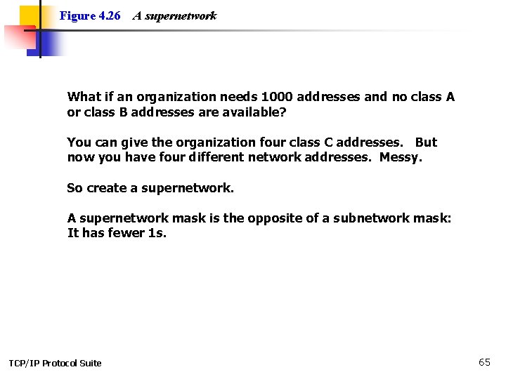 Figure 4. 26 A supernetwork What if an organization needs 1000 addresses and no