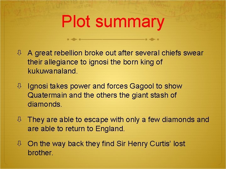 Plot summary A great rebellion broke out after several chiefs swear their allegiance to
