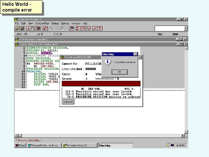 Hello World compile error 