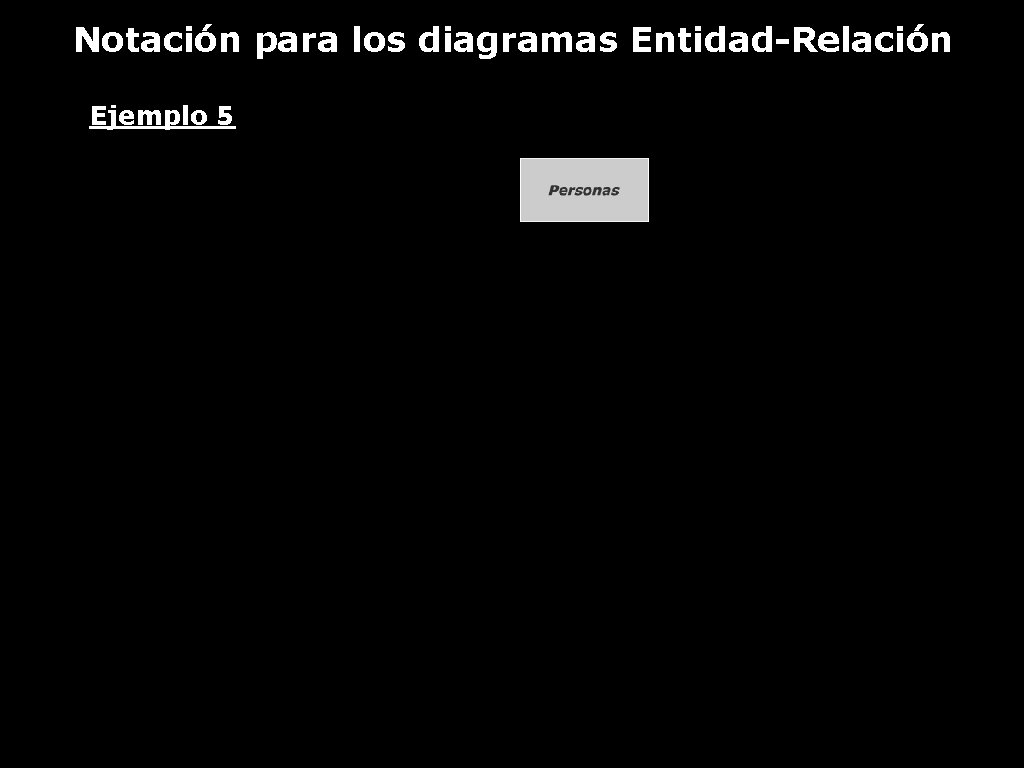 Notación para los diagramas Entidad-Relación Ejemplo 5 