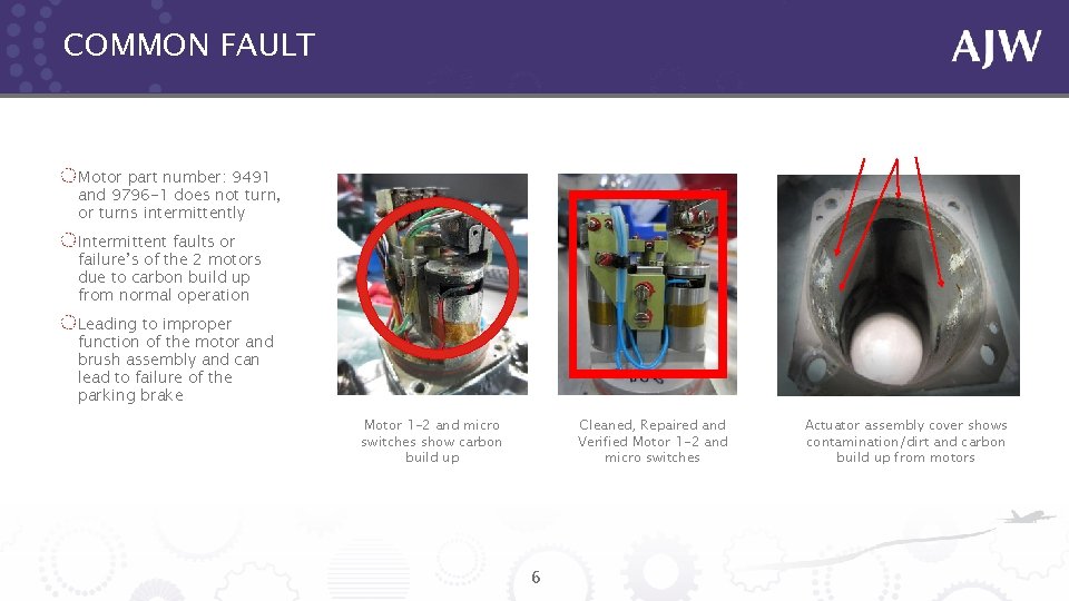 COMMON FAULT Motor part number: 9491 and 9796 -1 does not turn, or turns