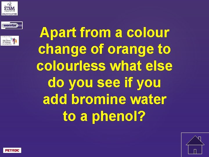 Apart from a colour change of orange to colourless what else do you see