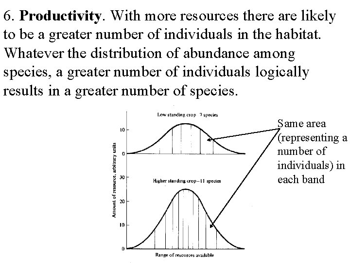 6. Productivity. With more resources there are likely to be a greater number of