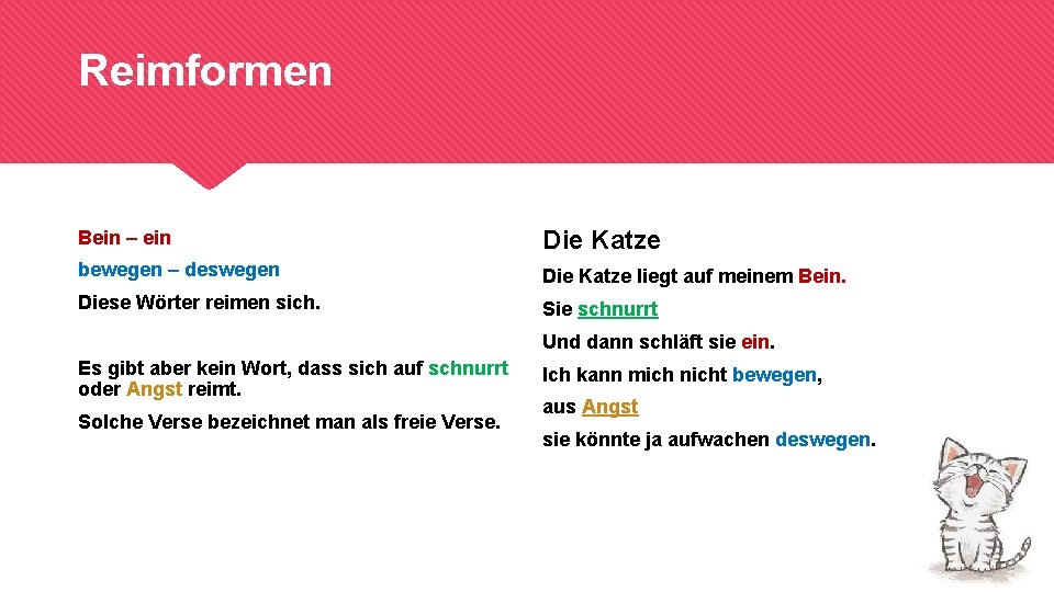 Reimformen Bein – ein Die Katze bewegen – deswegen Die Katze liegt auf meinem