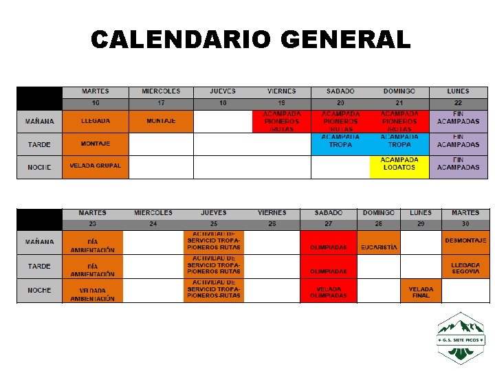 CALENDARIO GENERAL 