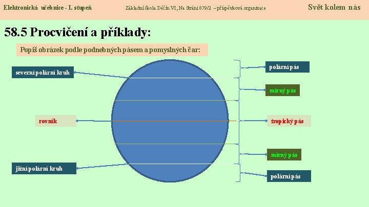 Elektronická učebnice - I. stupeň Svět kolem nás Základní škola Děčín VI, Na Stráni