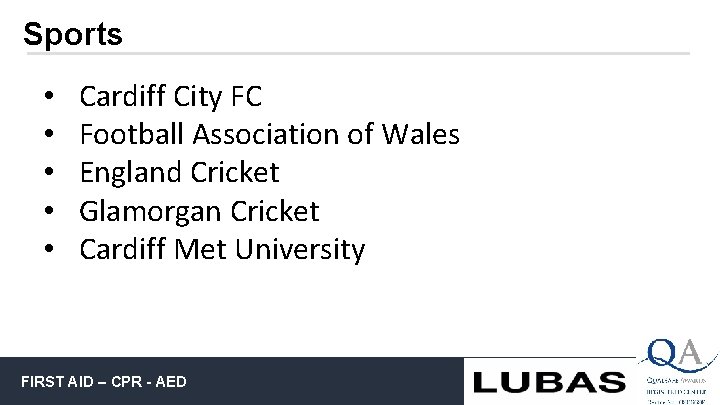 Sports • • • Cardiff City FC Football Association of Wales England Cricket Glamorgan