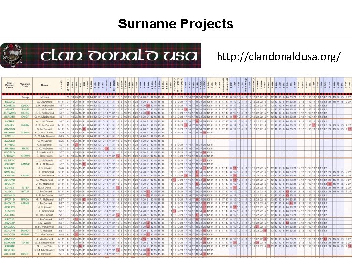 Surname Projects http: //clandonaldusa. org/ 