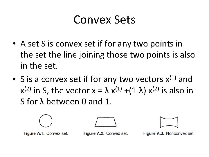 Convex Sets • A set S is convex set if for any two points Convex Sets • A set S is convex set if for any two points