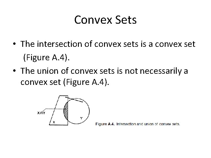 Convex Sets • The intersection of convex sets is a convex set (Figure A.