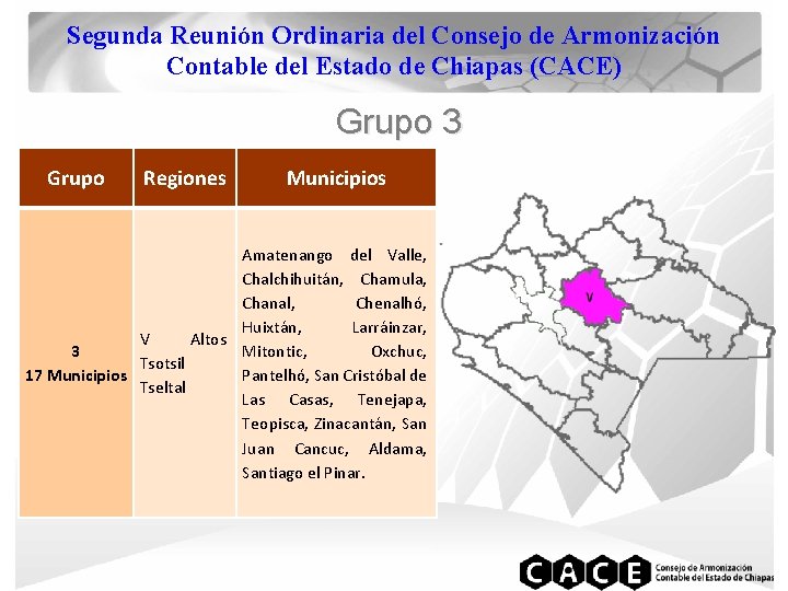 Segunda Reunión Ordinaria del Consejo de Armonización Contable del Estado de Chiapas (CACE) Grupo