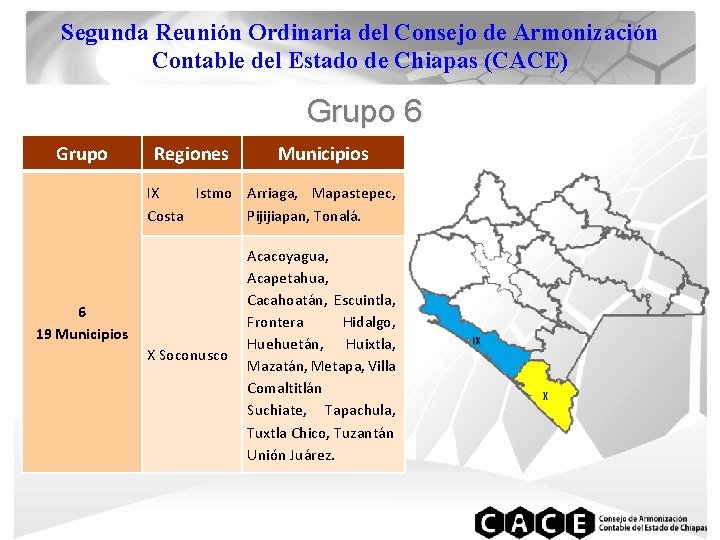 Segunda Reunión Ordinaria del Consejo de Armonización Contable del Estado de Chiapas (CACE) Grupo