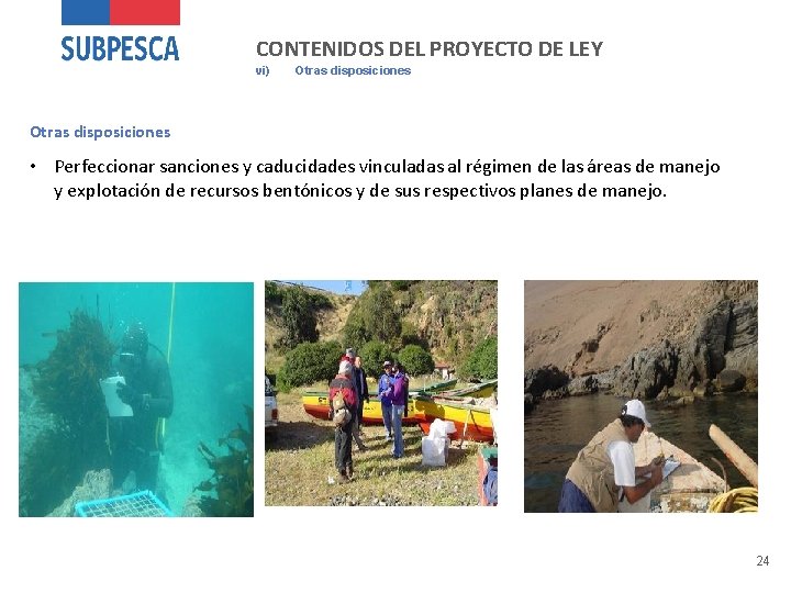 CONTENIDOS DEL PROYECTO DE LEY vi) Otras disposiciones • Perfeccionar sanciones y caducidades vinculadas