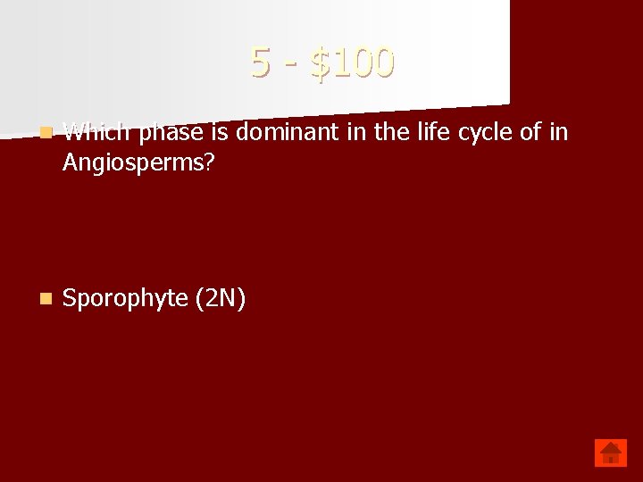 5 - $100 n Which phase is dominant in the life cycle of in