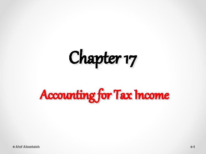 Chapter 17 Accounting for Tax Income Atef Abuelaish 4 