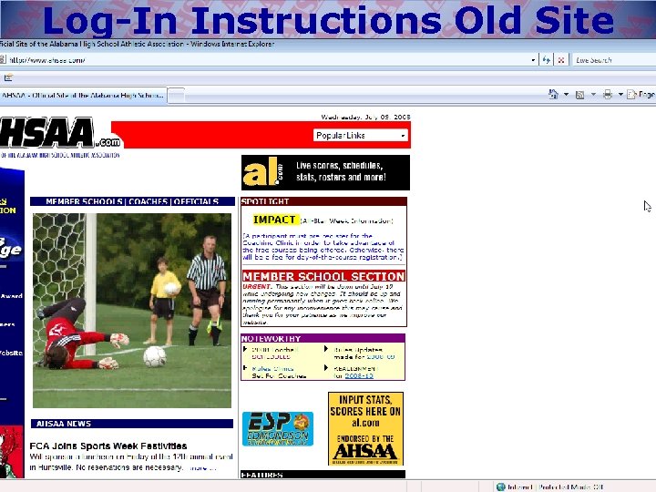 Log-In Instructions Old Site 
