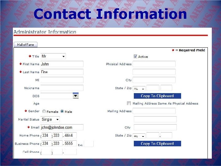 Contact Information 