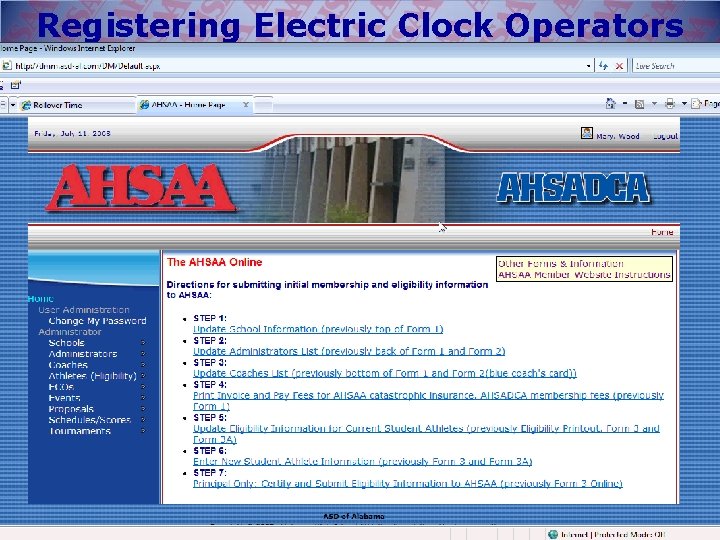 Registering Electric Clock Operators 