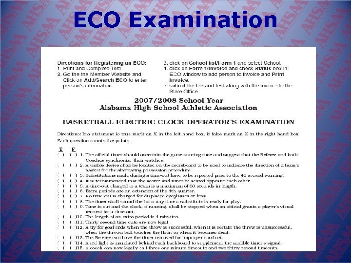 ECO Examination 