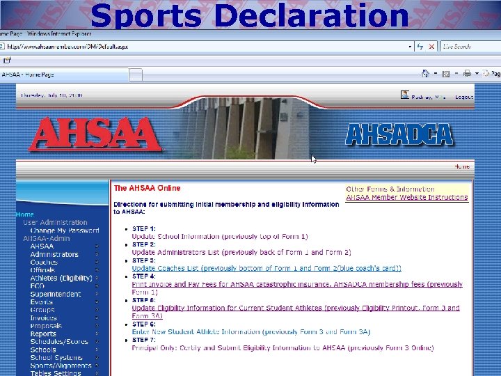 Sports Declaration 