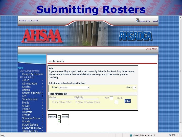Submitting Rosters 