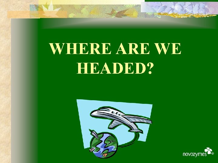 WHERE ARE WE HEADED? 