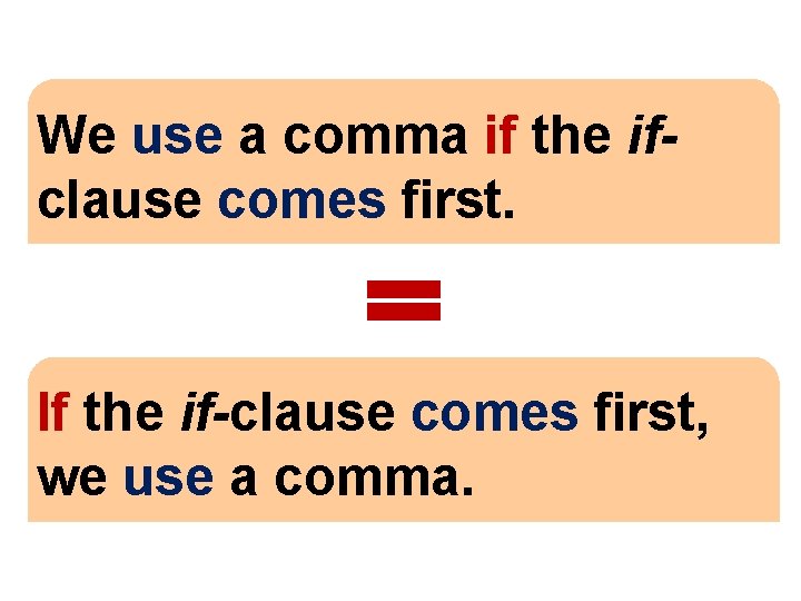 We use a comma if the ifclause comes first. If the if-clause comes first,