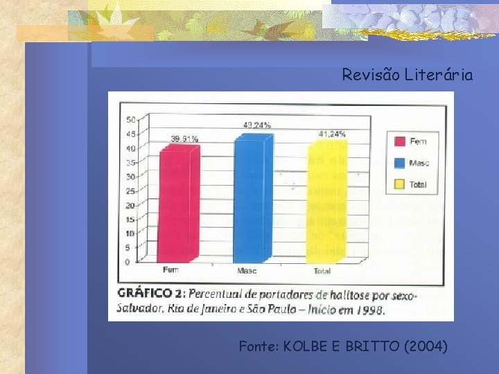 Revisão Literária Fonte: KOLBE E BRITTO (2004) 
