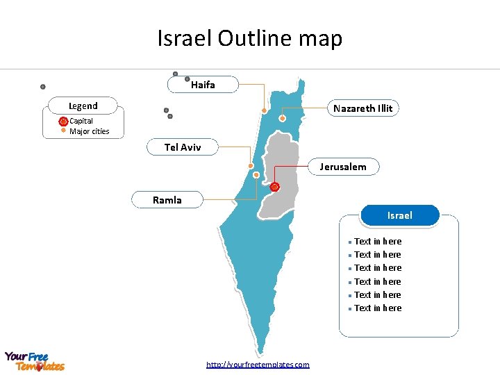 Israel Outline map Haifa Legend Nazareth Illit Capital Major cities Tel Aviv Jerusalem Ramla
