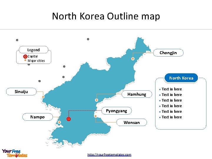 North Korea Outline map Legend Chongjin Capital Major cities North Korea Text in here