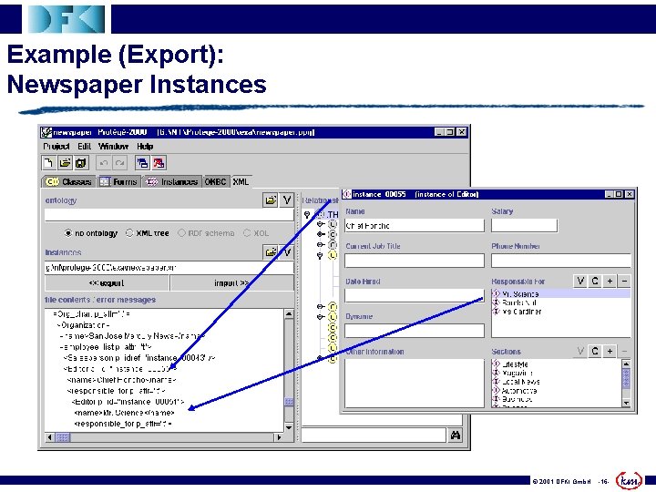 Example (Export): Newspaper Instances © 2001 DFKI Gmb. H -16 - 