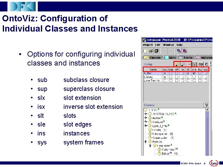 Onto. Viz: Configuration of Individual Classes and Instances • Options for configuring individual classes