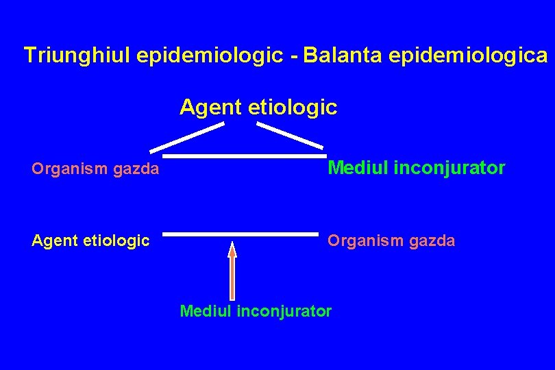 Triunghiul epidemiologic - Balanta epidemiologica Agent etiologic Organism gazda Mediul inconjurator 