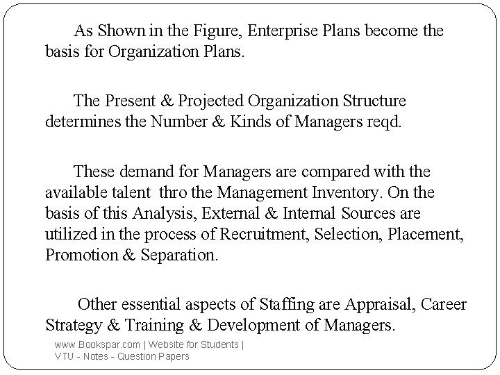 As Shown in the Figure, Enterprise Plans become the basis for Organization Plans. The