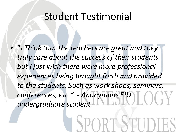 Student Testimonial • “I Think that the teachers are great and they truly care