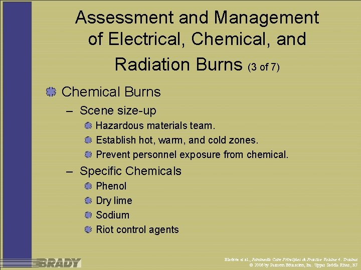 Assessment and Management of Electrical, Chemical, and Radiation Burns (3 of 7) Chemical Burns
