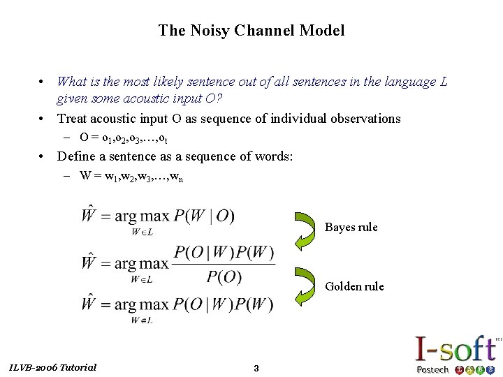 The Noisy Channel Model • What is the most likely sentence out of all