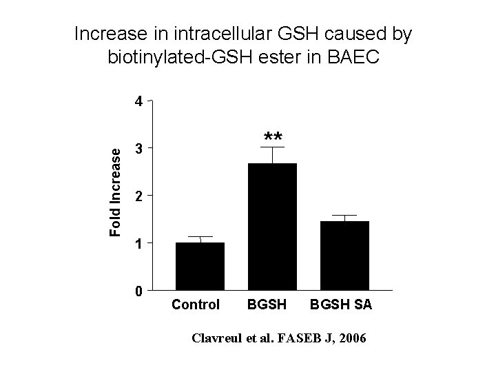 Increase in intracellular GSH caused by biotinylated-GSH ester in BAEC Fold Increase 4 **