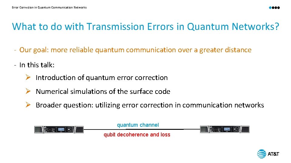 Error Correction in Quantum Communication Networks What to do with Transmission Errors in Quantum