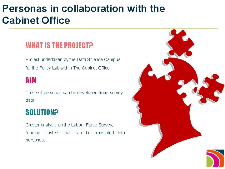 Personas in collaboration with the Cabinet Office WHAT IS THE PROJECT? Project undertaken by