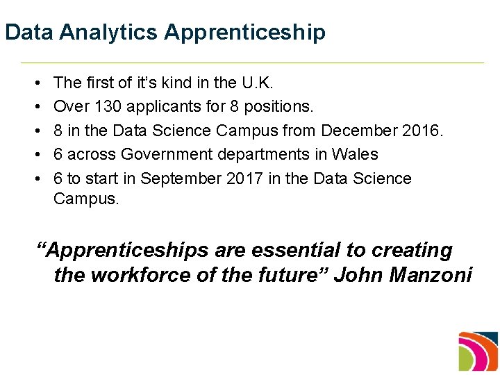 Data Analytics Apprenticeship • • • The first of it’s kind in the U.