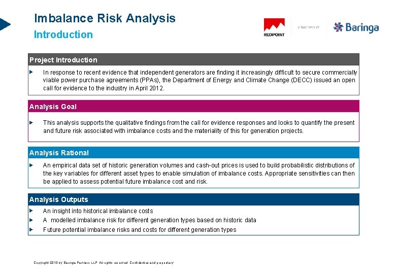 Imbalance Risk Analysis Introduction Project Introduction In response to recent evidence that independent generators